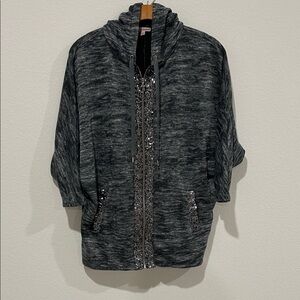 Vintage Juicy Couture Charcoal Gray Sequin Zip Hoodie